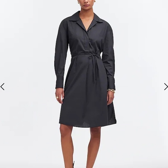 Madewell Dresses & Skirts - Madewell Black Belted Mini Shirt Dress Long Sleeve Button Down Small